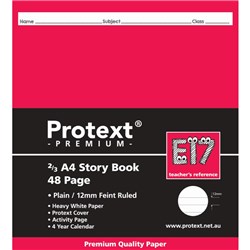 Protext Premium Story Book E17 190x210mm 12mm  Plain and Ruled 48 Pages