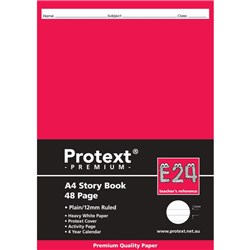 Protext Premium Story Book E24 A4 12mm  Plain and Ruled 48 Pages