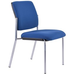 Buro Lindis 4 Leg Chair No Arms Blue Fabric Seat And Back