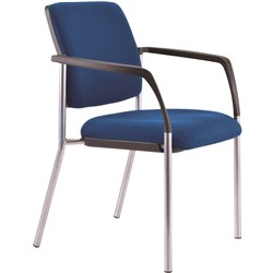 Buro Lindis 4 Leg Chair With Arms Blue Fabric Seat And Back