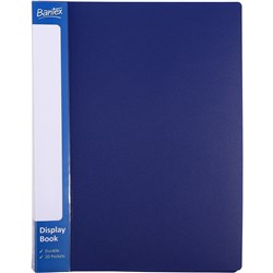 Bantex Insert Spine Display Book A4 40 Fixed Pockets Navy