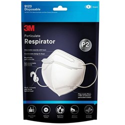 3M 9123 Particulate Respirator Mask Disposable P2 White Pack Of 5