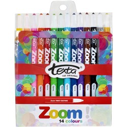 Texta Zoom Twist Crayons Assorted Colours Pack Of 14 