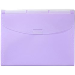 Marbig Expanding Wallet With 3 Tabs Pastel Purple Box of 8