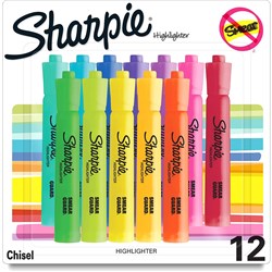 Sharpie Tank Highlighter Marker Chisel Tip Assorted Colours Pack of 12