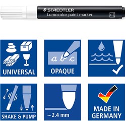 Staedtler 349 Lumocolor Paint Marker Medium Bullet 2.4mm Black