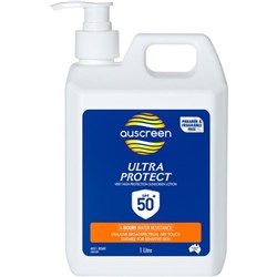 Auscreen Ultra Protect SPF 50+ Sunscreen 1 Litre Pump Bottle 