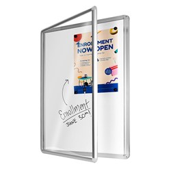 Visionchart Neo White Board Surface Notice Case Hinged Door A0 1200W x 33D x 900mmH