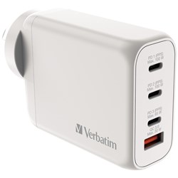 Verbatim GaN 4 Port USB A/C  Charger 100W White 