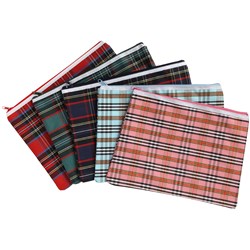 Marbig Tartan Pencil Case 340x170mm Jumbo  