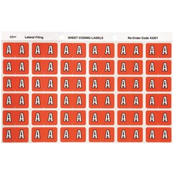 Avery Alphabet Coding Label A Side Tab 25x38mm Pink Pack Of 180