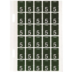 Avery Numeric Coding Label 5 Top Tab 20x30mm Dark Green Pack Of 150