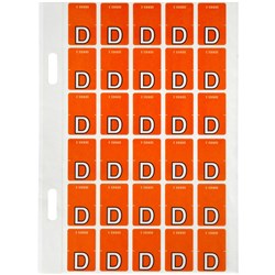 Avery Alphabet Coding Label D Top Tab 20x30mm Dark Orange Pack Of 150