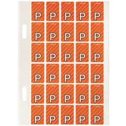 Avery Alphabet Coding Label P Top Tab 20x30mm Dark Orange Pack Of 150