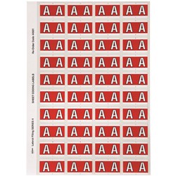 Avery Alphabet Coding Label A Side Tab 25x42mm Red Pack Of 240