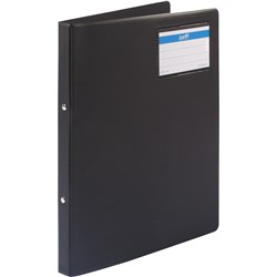 Bantex Flexi Binder A4 Soft Cover 2 O Ring 20mm Black