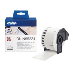 Brother DK-N55224 Non Adhesive Label Roll 54mm x 30.5m White Continuous Length