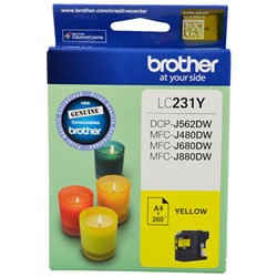 BROTHER INK CARTRIDGE LC-231Y Yellow 260 pages