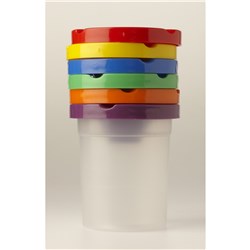 EC Paint Pots And Lids Premium Safety Assorted Coloured Lids