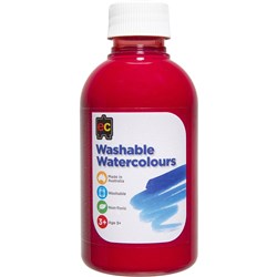 EC Washable Watercolour Paints 250ml Red 