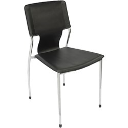 Rapidline Fernando Visitor Chair Chrome Four Leg Frame Black