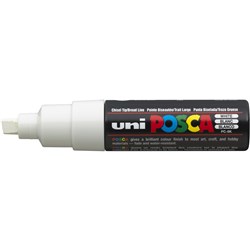 Uni Posca Paint Marker PC-8K  Broad 8mm Chisel Tip  White