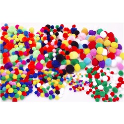 Jasart Pom Poms 13mm Assorted Pack of 100