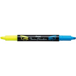 Pentel Twin Checker Highlighter SLW8 Yellow Sky Blue