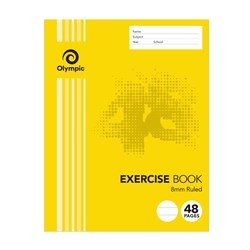 OLYMPIC EXERCISE BOOK 225mm x 175mm 8mm Ruled 48 Page 