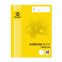 Olympic Exercise Book E2Y34 225x175mm 12mm Ruled Year 3/4 48 Page QLD Ruling 