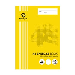 Olympic Exercise Book E114 A4 11mm Ruled 48 Page   