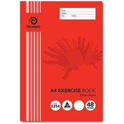 Olympic Exercise Book E254 Ruled A4 25mm 48 Page   