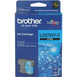 Brother LC-67HYC High Yield Ink Cartridge Cyan