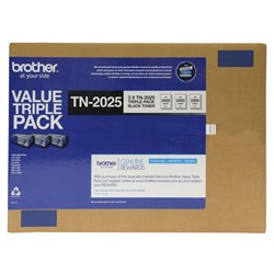 BROTHER TN2025 TONER CARTRIDGE Laser 3Pack - Black 