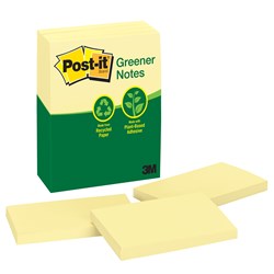 Post-It 655RP Greener Notes 73x123mm Recycled Yellow  