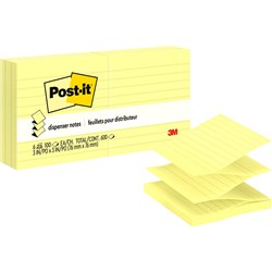 Post-It R335-YL Pop Up Notes 76x76mm Refill Lined Yellow Pack of 6