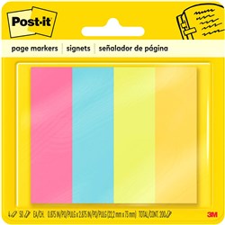 Post-It Page Markers 22x73mm Jaipur Assorted 50 Sheet Pad Pack of 4