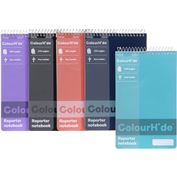 Colourhide Spiral Notebook 200x127mm Reporter Top Bound 200 Page Assorted