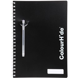 Colourhide Spiral Notebook A4 Side Bound 120 Page Black