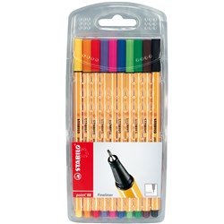 Stabilo Point 88 Fineliner Pen Fine 0.4mm Assorted Colours Wallet Of 10