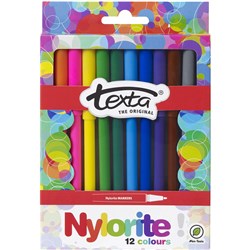 Texta Nylorite Colouring Markers Assorted Wallet Of 12 