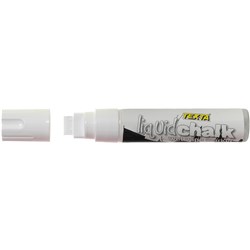 Texta Jumbo Liquid Chalk Marker Wet Wipe Chisel 15mm White