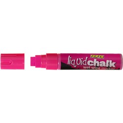 Texta Jumbo Liquid Chalk Marker Wet Wipe Chisel 15mm Pink