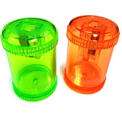 Bantex Canister Sharpener Single Hole Orange or Green  