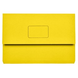 Marbig Slimpick Manilla Document Wallet Foolscap 30mm Gusset Yellow