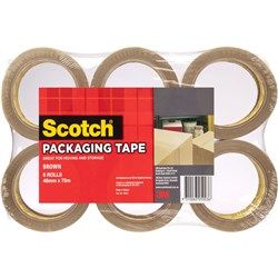 Scotch 400 Packaging Tape 48mmx75m Brown Pack of 6