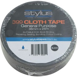 Stylus 399 Cloth Tape 36mmx25m Black  