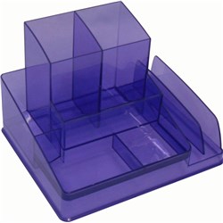 Italplast Desk Organiser Translucent Tinted Purple  