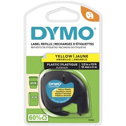 Dymo LetraTag Labelling Tape 12mmx4m Yellow  