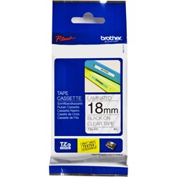 Brother TZE-141 P-Touch Tape 18mmx8m Black on Clear  